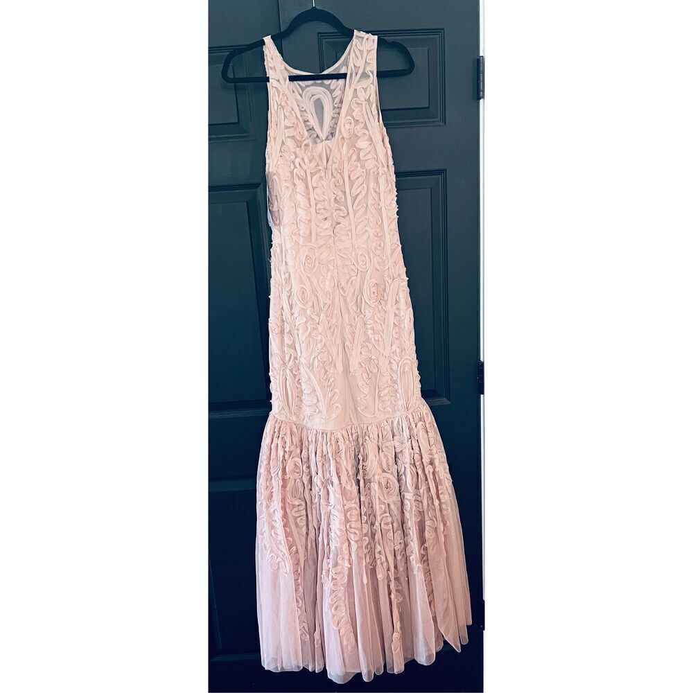 JS Collection Women's Embroidered Metallic Ribbon Gown - Picture 4 of 8